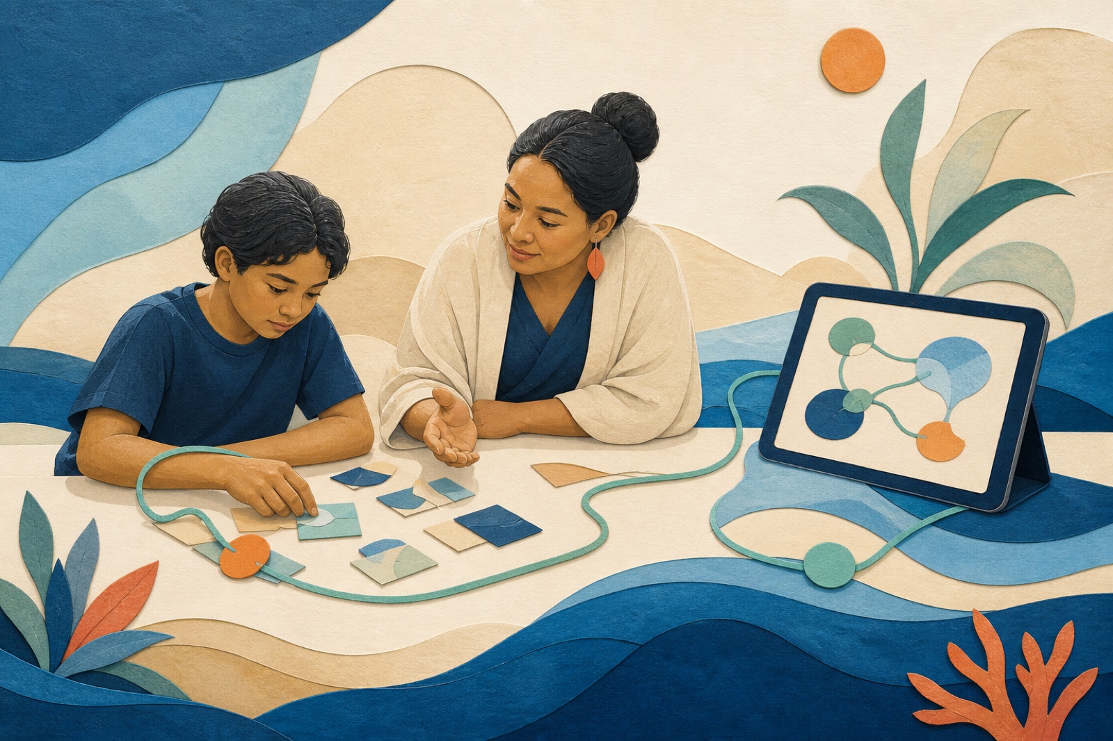 A learner, educator, and digital workspace connected in one learning system.